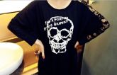 Blusa Manga com Renda Caveira