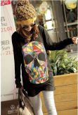Blusa Manga Loga Caveira Colorida